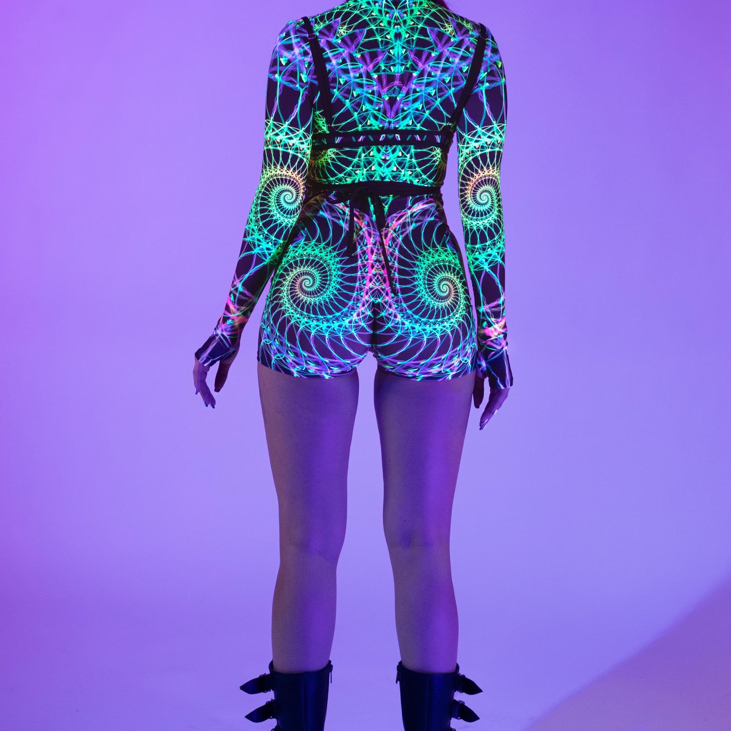 Fractal Fever Open Heart Romper Festival