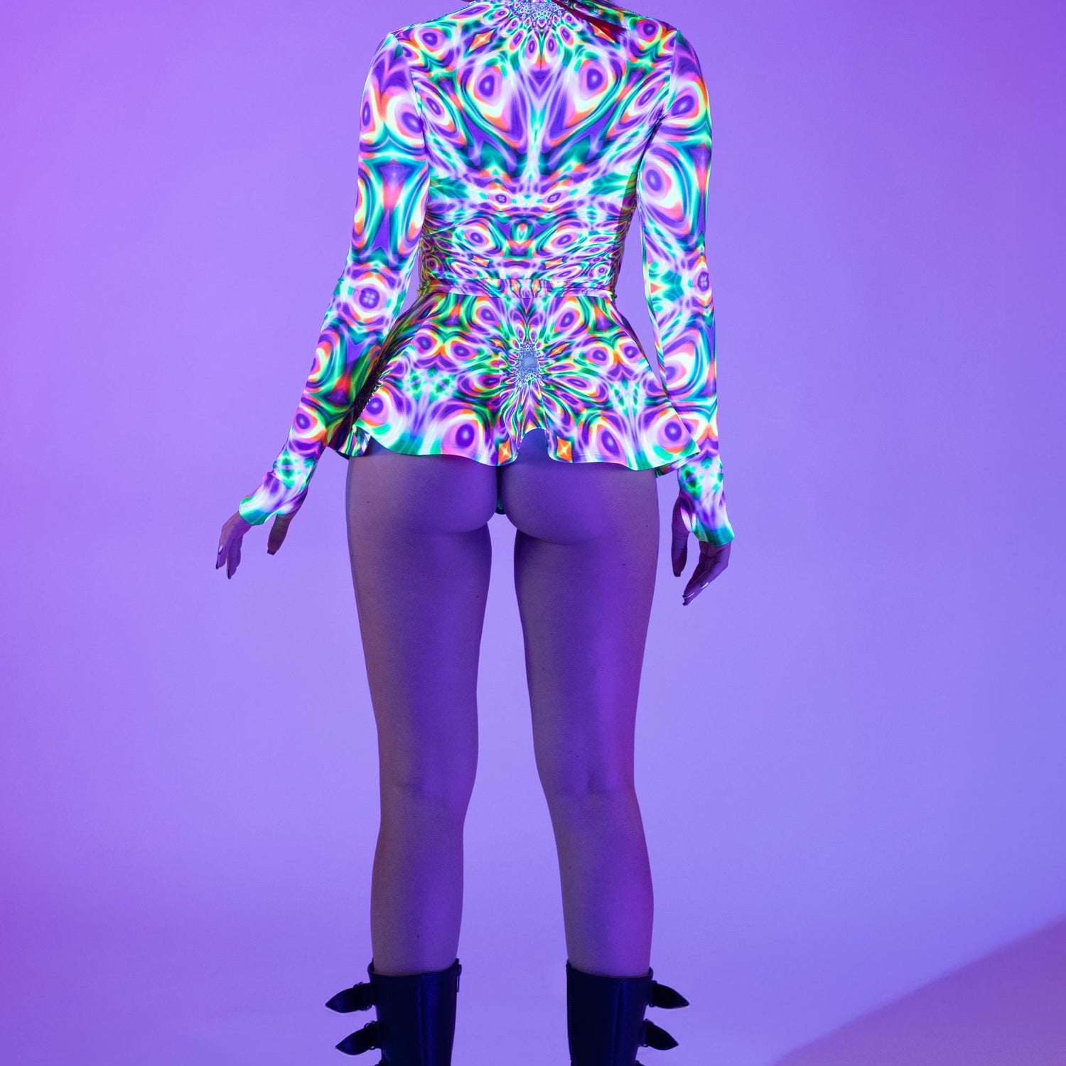 Prismatic Pulse Open-Heart Leotard Festival