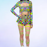 Prismatic Pulse Micro Buckle Skirt