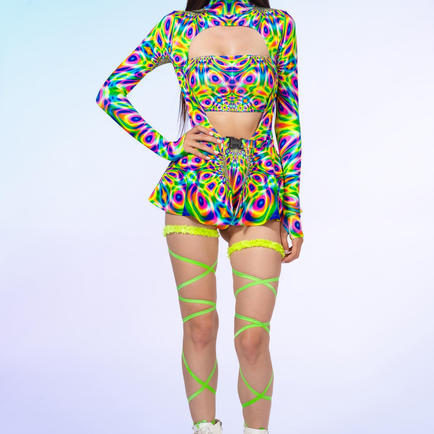 Women Prismatic Pulse Open-Heart Buckle Set