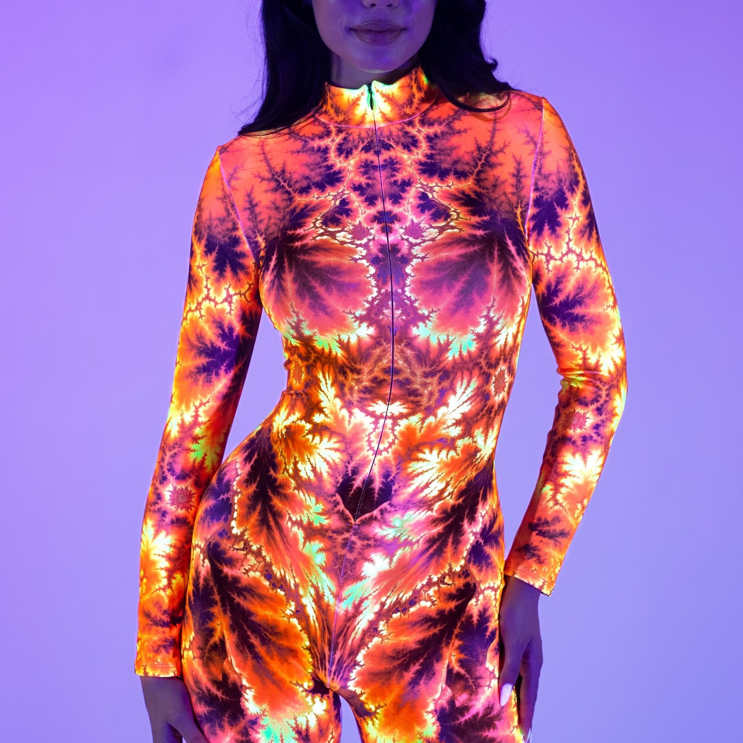 Firecracker Wide Leg Costume Lycra, UV Reactive