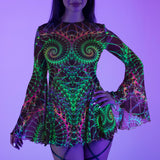 Fractal Fever Open Back Dress