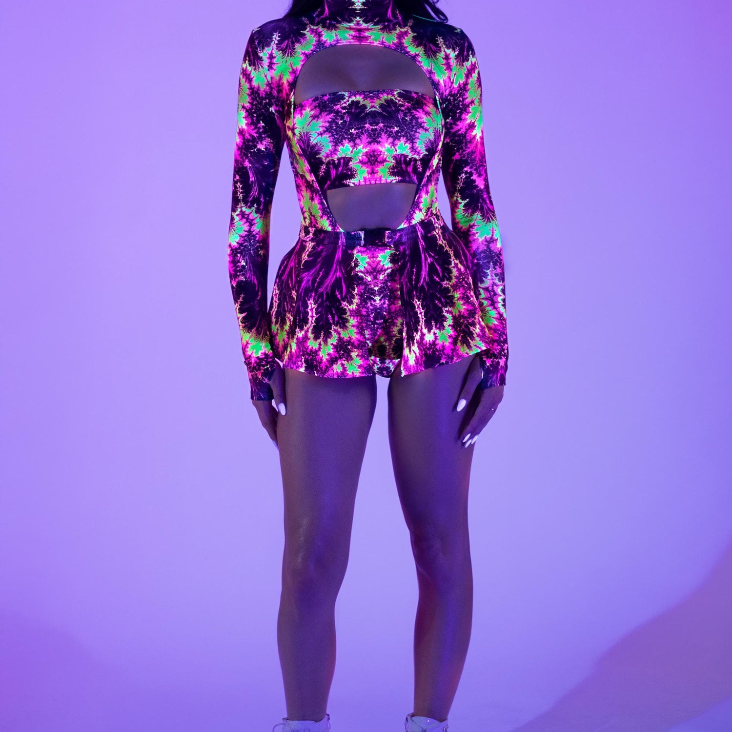 Neon Fractal Open-Heart Buckle Set 7