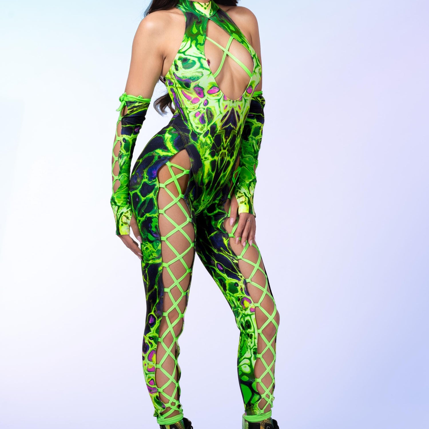 Women Acid Flux Criss-Cross Jumpsuit