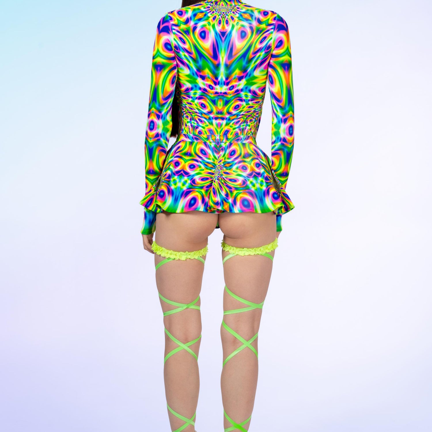 Women Prismatic Pulse Micro Buckle Skirt