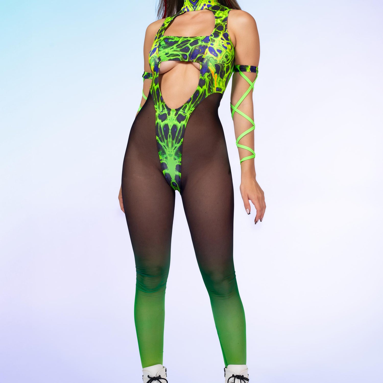 Women Acid Flux Bandeau Bodysuit