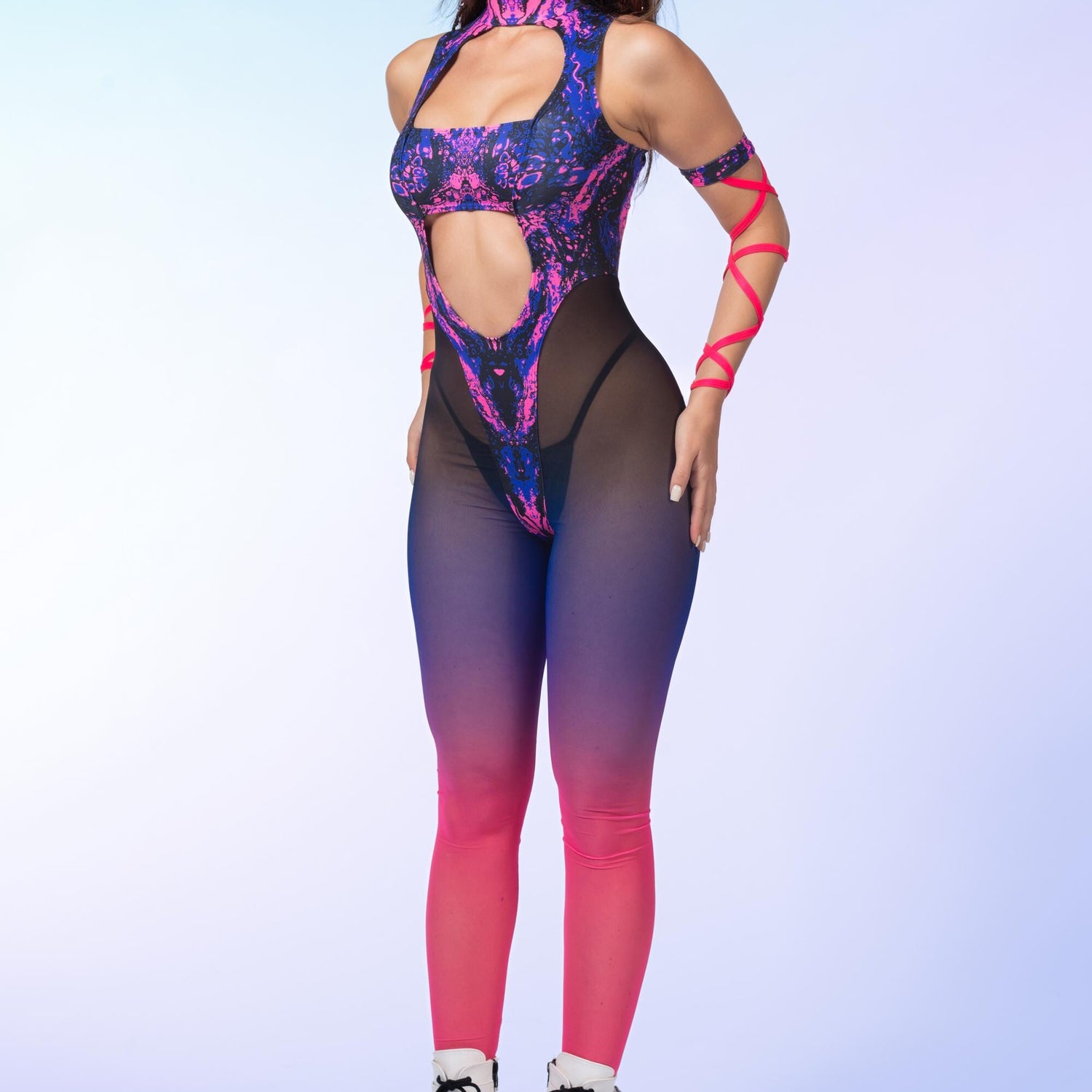 Nelo Angelo Bandeau Bodysuit Pink, Purple