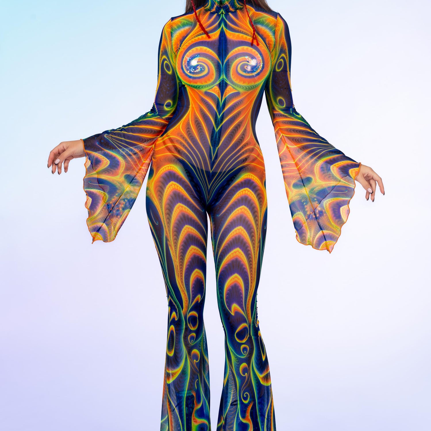 Women Lucid Trance Flared Mesh Costume