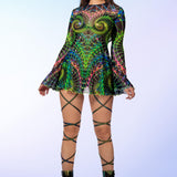 Fractal Fever Open Back Dress