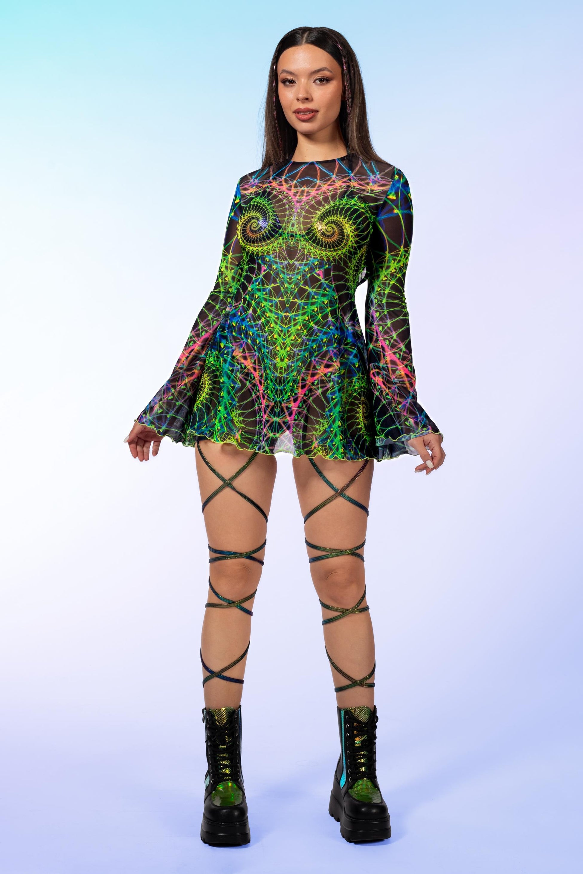 Fractal Fever Open Back Dress 2