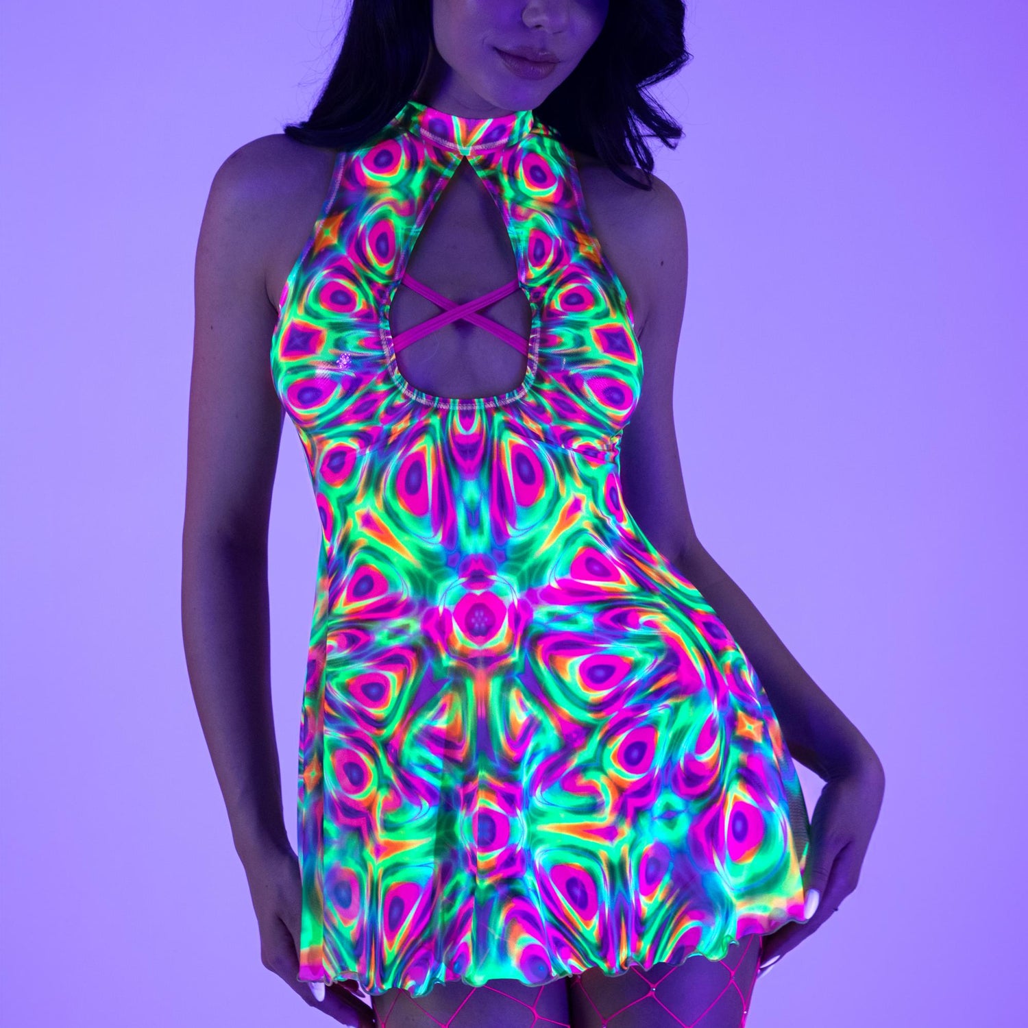 Prismatic Pulse  Criss-Cross Dress