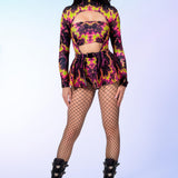 Neon Fractal Open-Heart Leotard