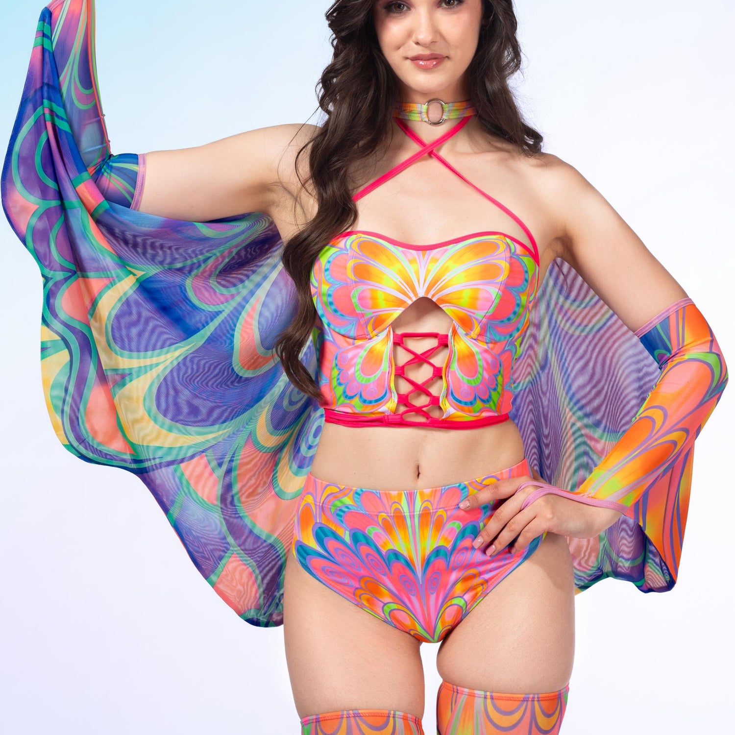 Flutterbell Mesh Wings Lycra, Mesh, UV Reactive