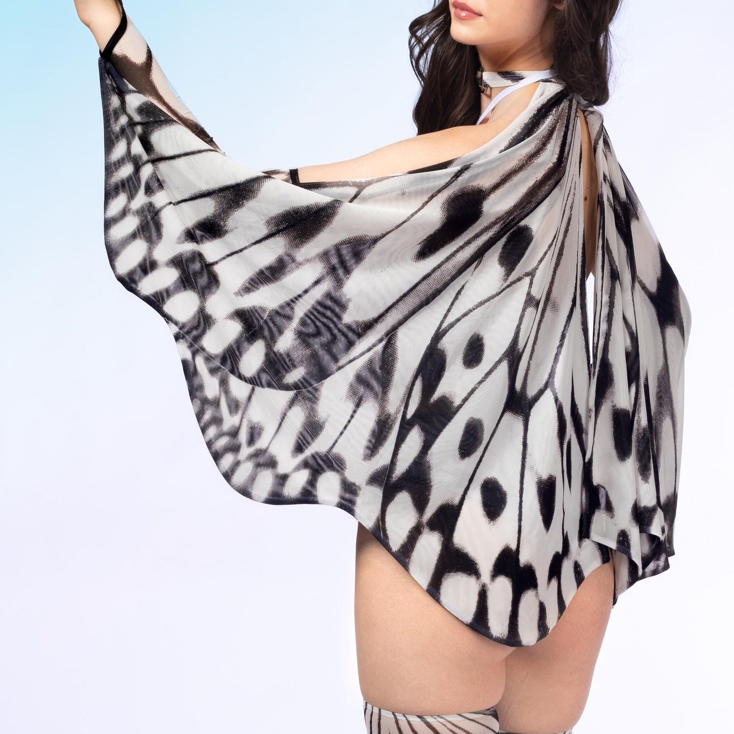 Women Winged White Cut HW Shorts