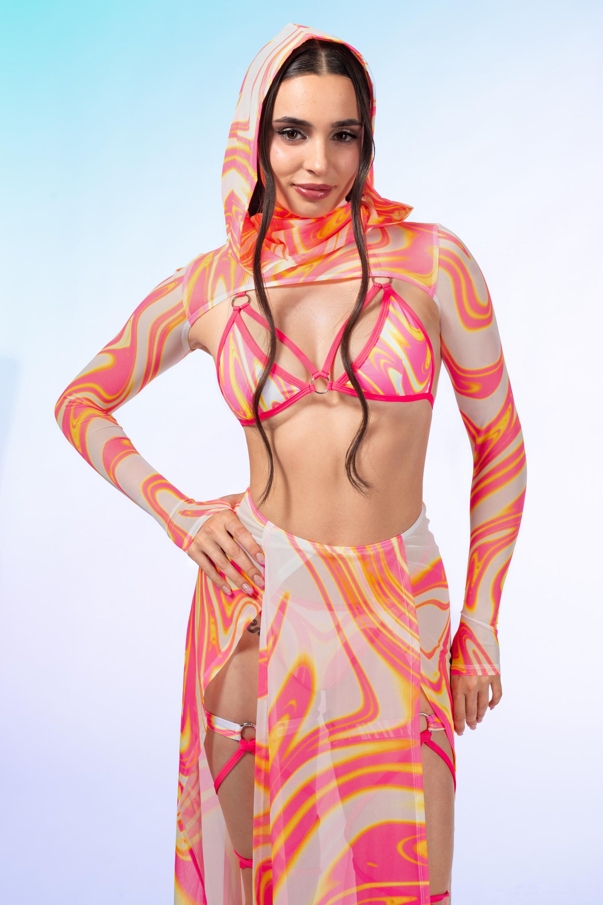 Pink Glaze Duster Skirt Set 2