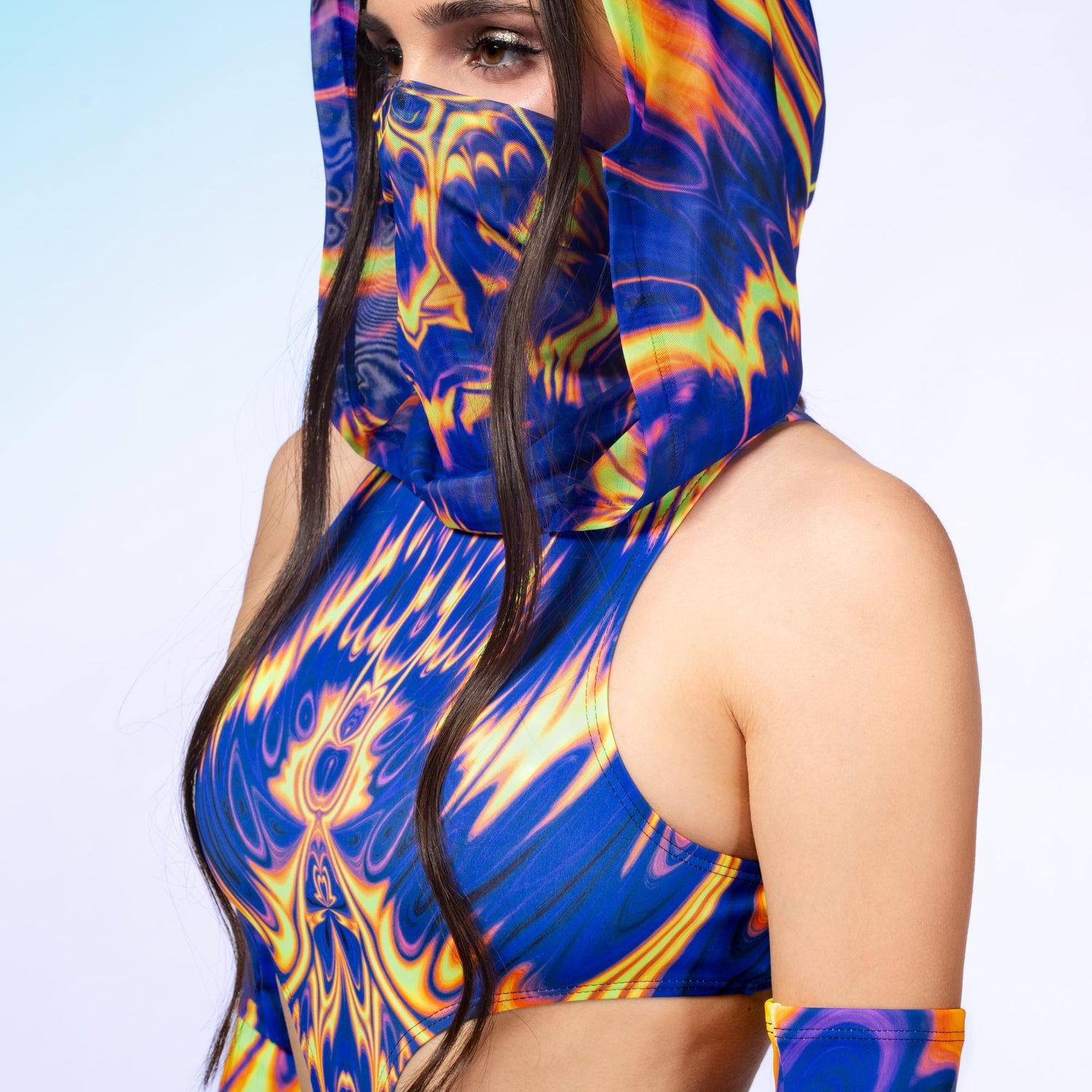 Women Thunder Breathing Open Skirt Set