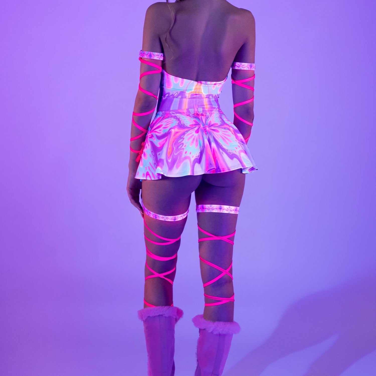 Misty Wings X Buckle Set Lycra, UV Reactive