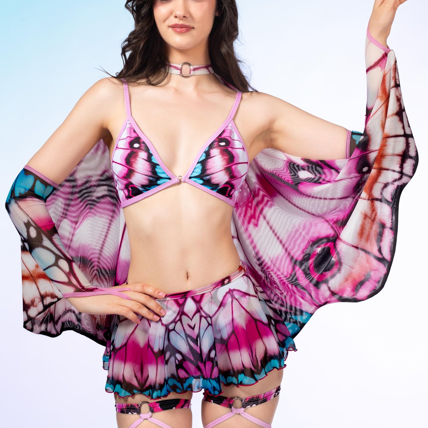 Butterfly Kiss Mesh Wings Blue, Pink
