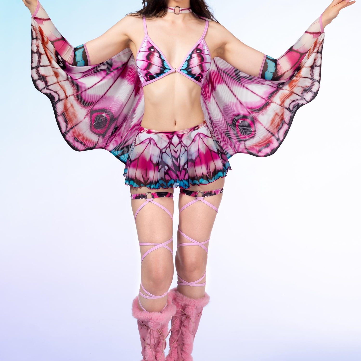 Butterfly Kiss Mesh Skirt Lycra, Mesh