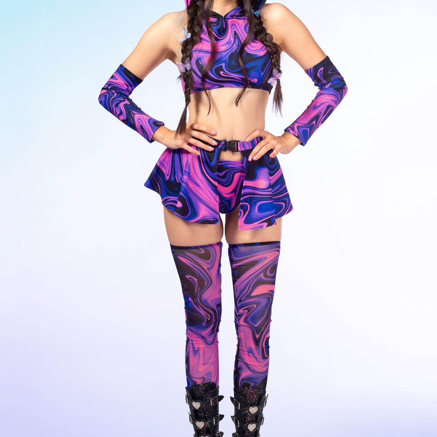 Cosmic Drift Micro Buckle Skirt 6