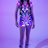 Vibrant Flow Short Sleeve Romper
