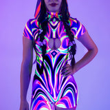 Vibrant Flow Short Sleeve Romper