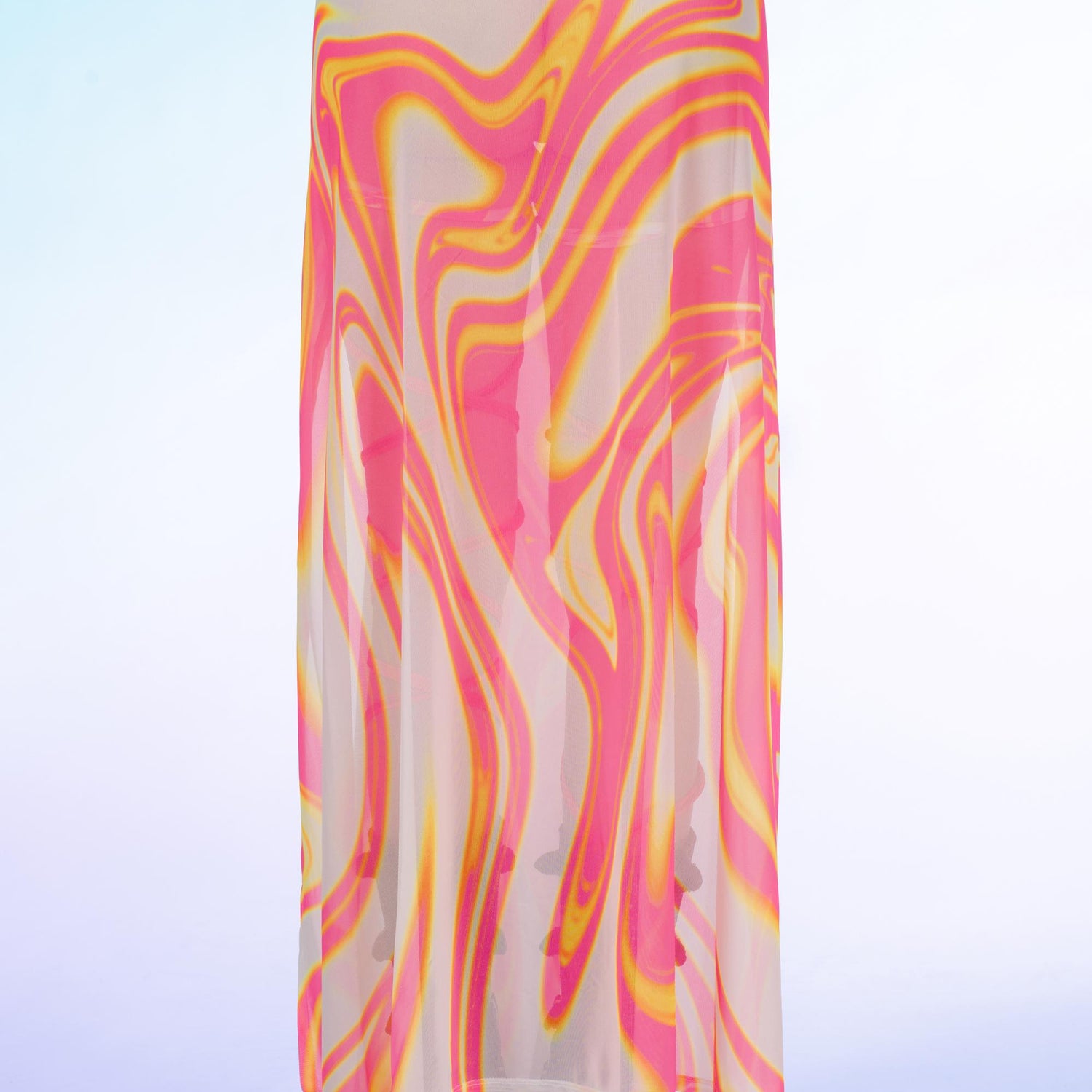 Pink Glaze Mesh Duster Skirt Pink