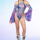 Elixir Sky Mesh Flared Bodysuit