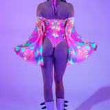 Flutterbell Mesh Flared Bodysuit