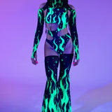 Acid Fire Asymmetrical Cutout Bodysuit