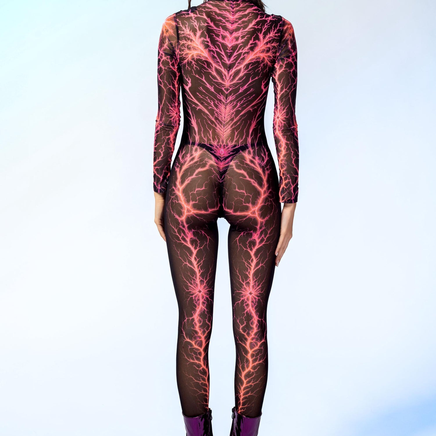 Shock Waves Pink Mesh Costume Mesh, UV Reactive