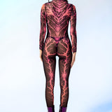 Shock Waves Pink Long Hooded Scarf