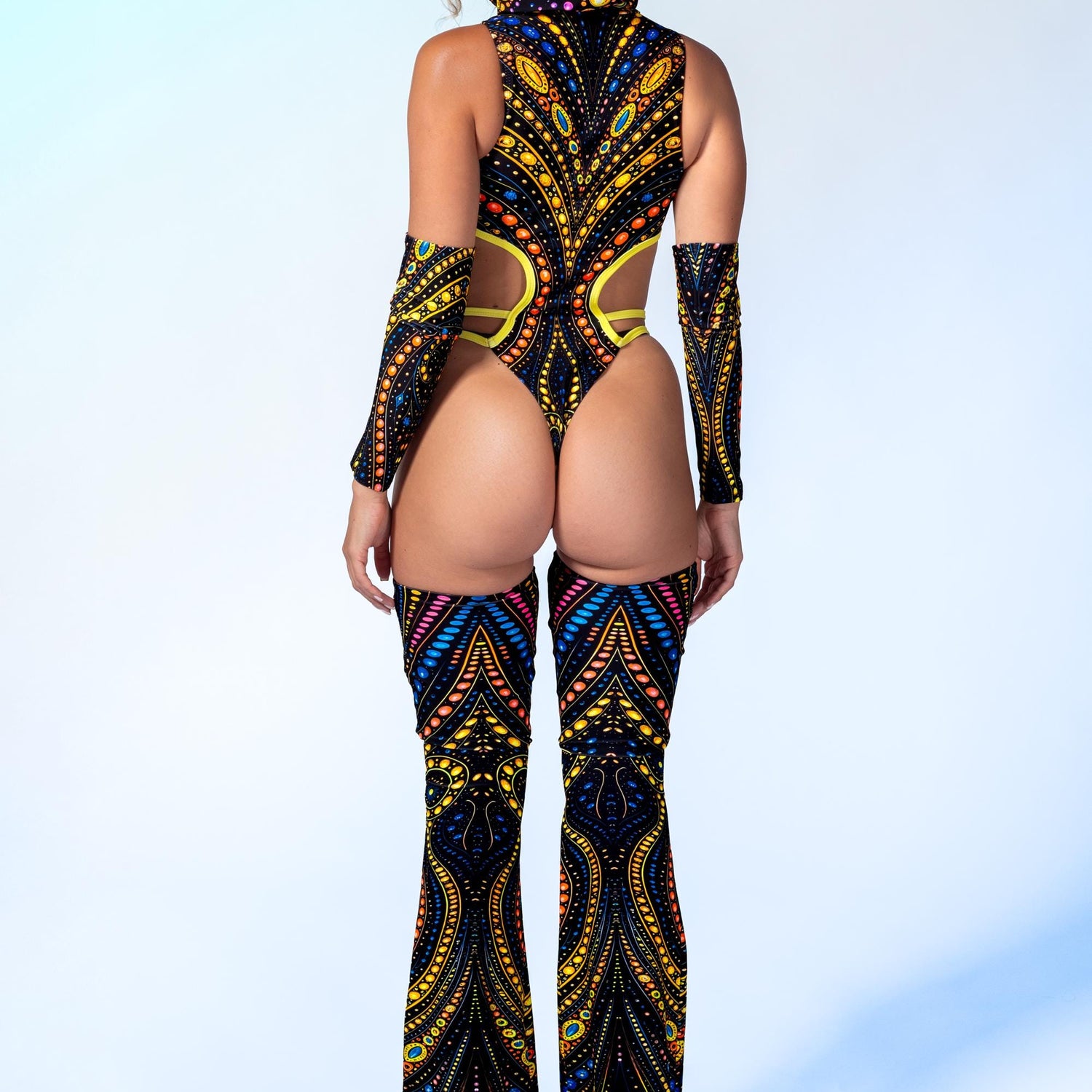 Desert Oracle Strappy Hooded Bodysuit Festival