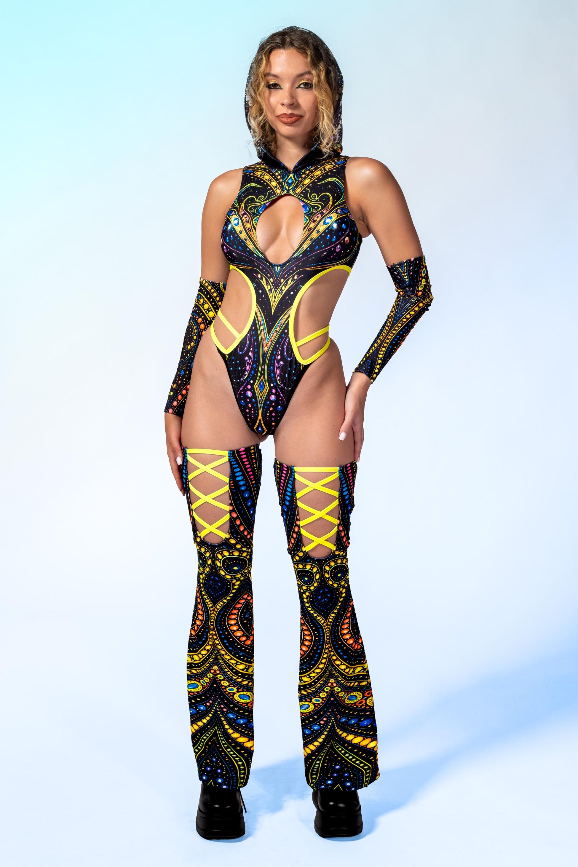 Desert Oracle Strappy Hooded Bodysuit 2
