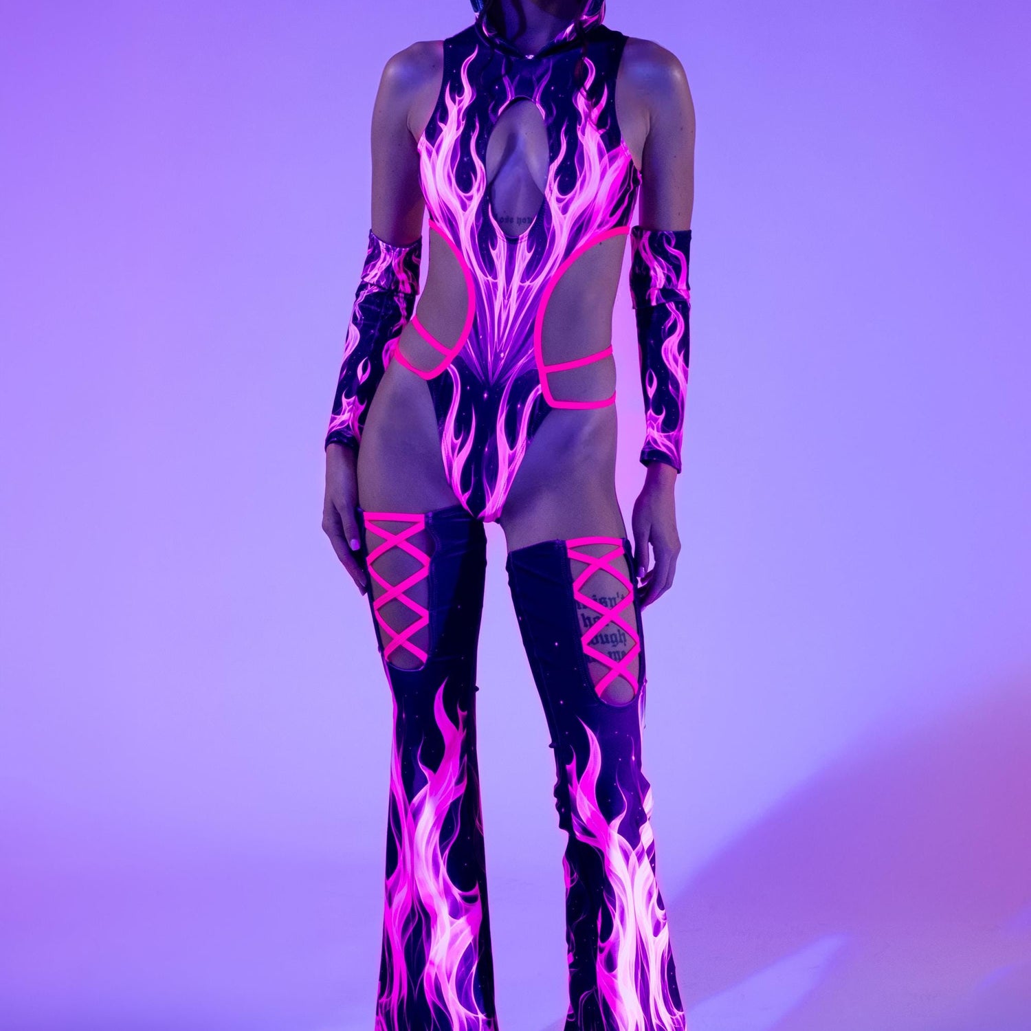 Candy Fire Strappy Hooded Bodysuit 7