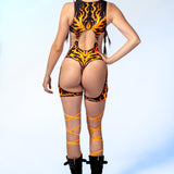 Fire Flight Cutout Strappy Romper