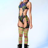 Psychic Garden Cutout Strappy Romper