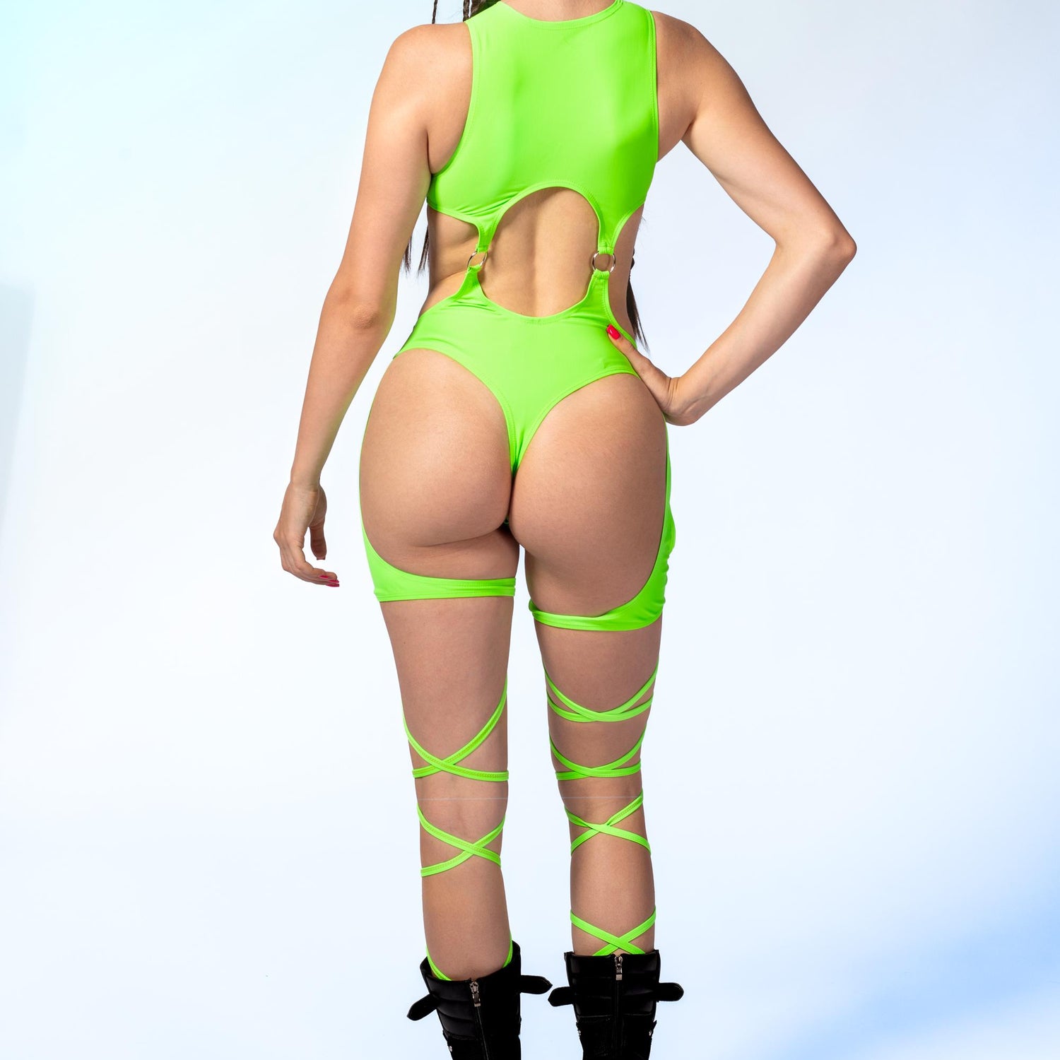 Acid Cutout Strappy Romper Festival