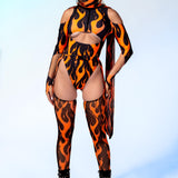 Heat Is On Zipped Bodysuit