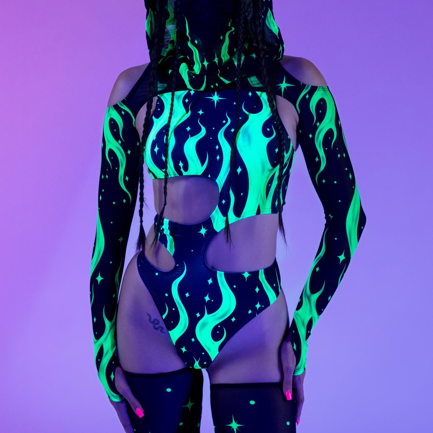 Acid Fire Asymmetrical Cutout Bodysuit 9