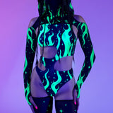 Acid Fire Asymmetrical Cutout Bodysuit