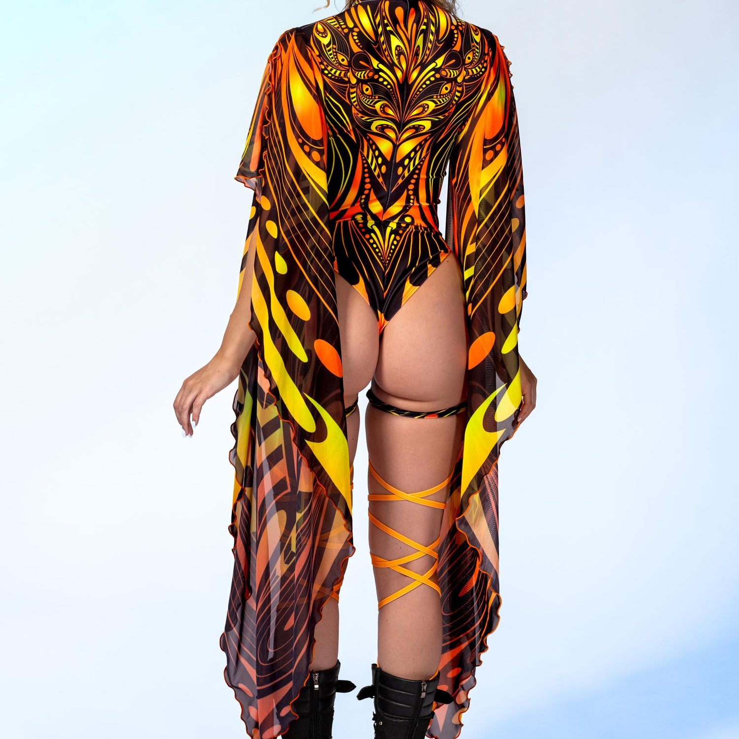 Good Omen Angel Bodysuit Lycra, Mesh, UV Reactive