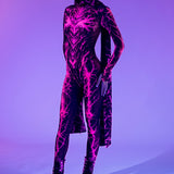 Shock Waves Pink Long Hooded Scarf