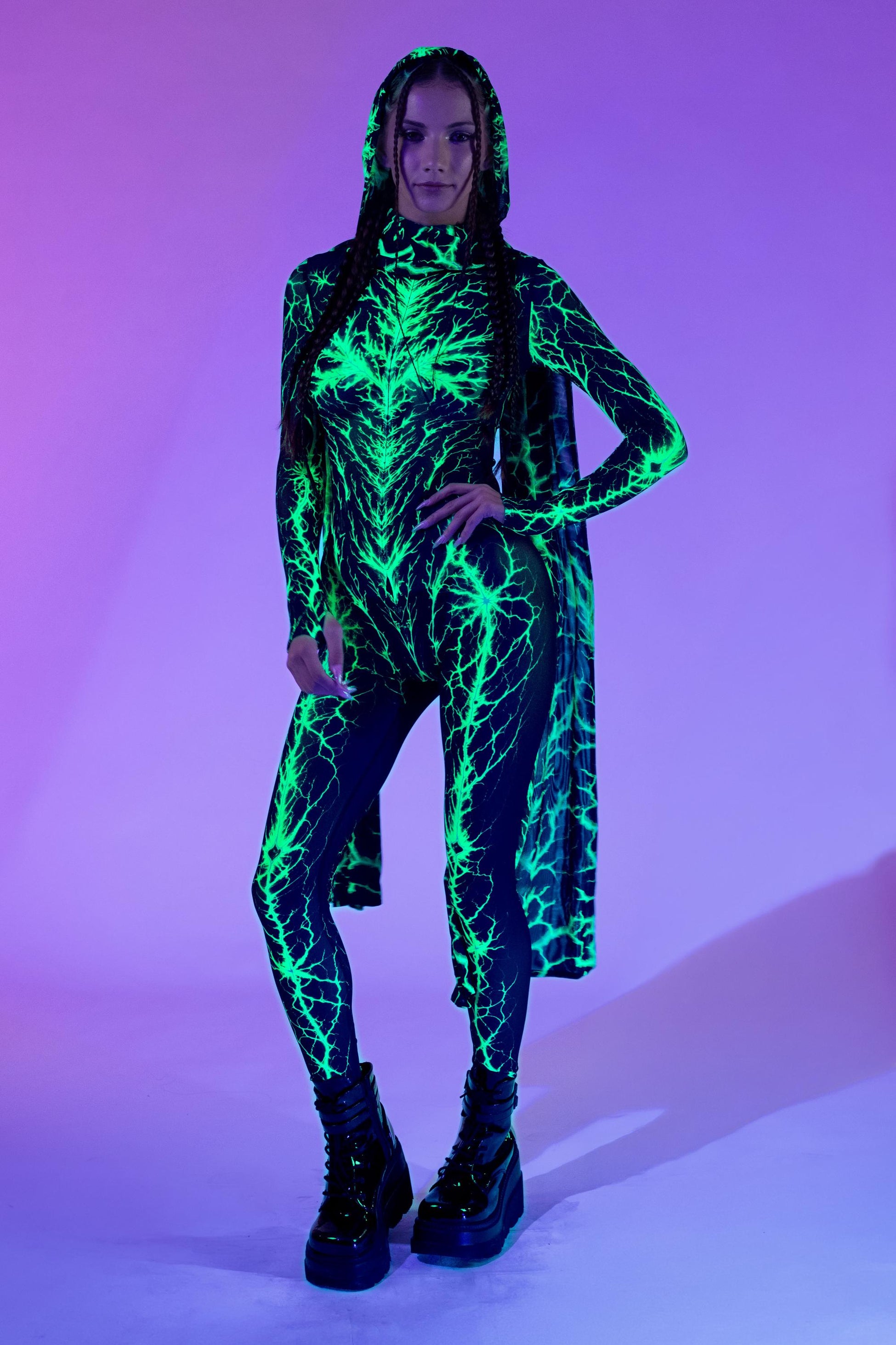 Shock Waves Green Mesh Costume 2