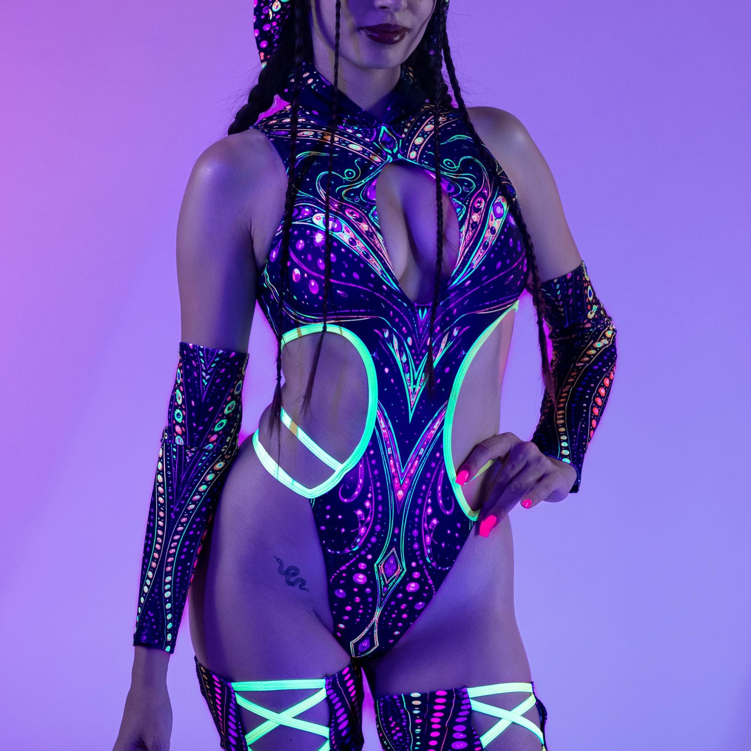 Desert Oracle Strappy Hooded Bodysuit 6