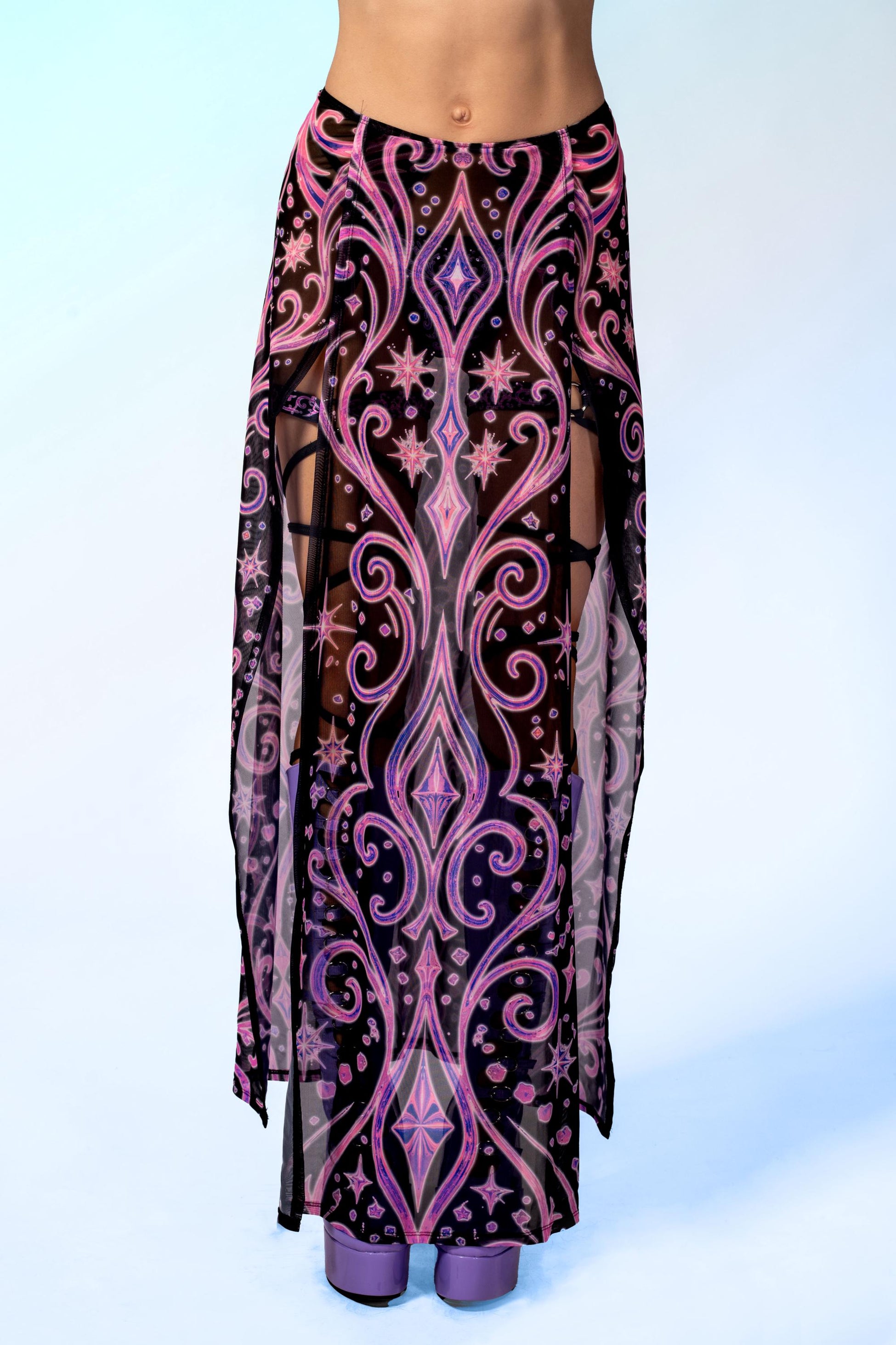 Desert Diamond Mesh Duster Skirt 1