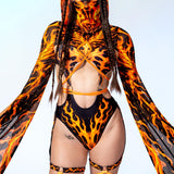 Fire Flight Cutout Strappy Romper