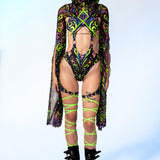 Psychic Garden Cutout Strappy Romper