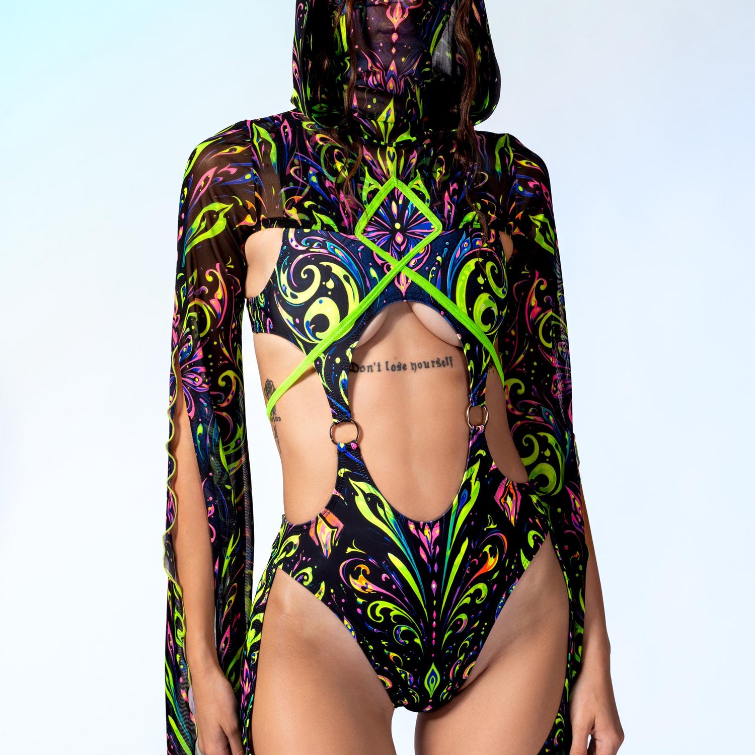 Psychic Garden Cutout Strappy Romper