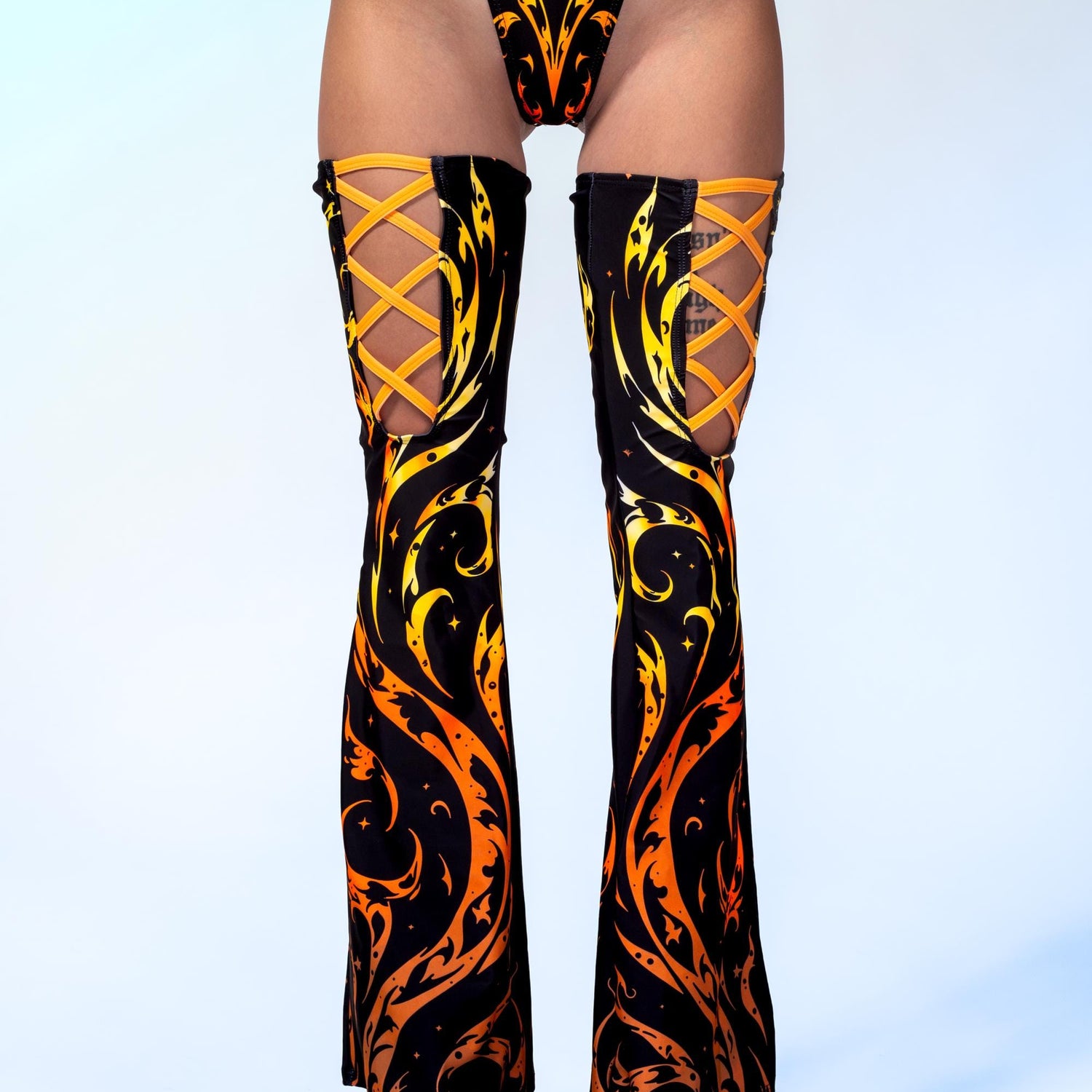 Women Pyre Stripes Hooded Strappy Bodysuit
